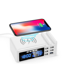 Multi Port USB Charger Adapter USB Hub Charger Desk Station Power Supply with Mobile Phone Stand Holder Wireless Charger